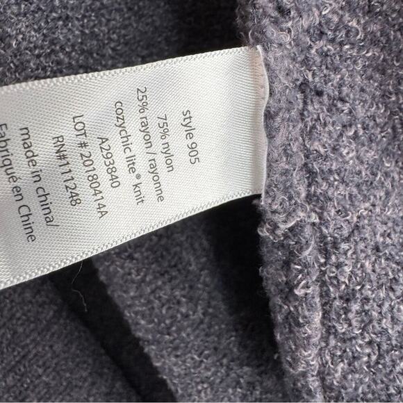 Barefoot Dreams Cozychic lite Resort cardi with hood blue size medium - Picture 7 of 8